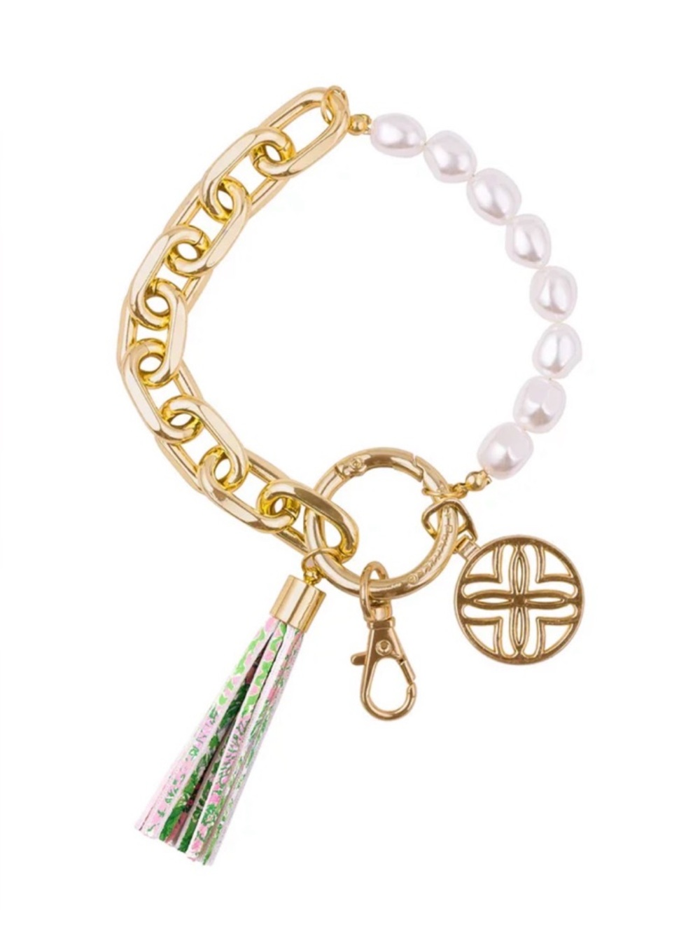 NWT Lime Feeling Good Lilly Pulitzer Chain Keychain